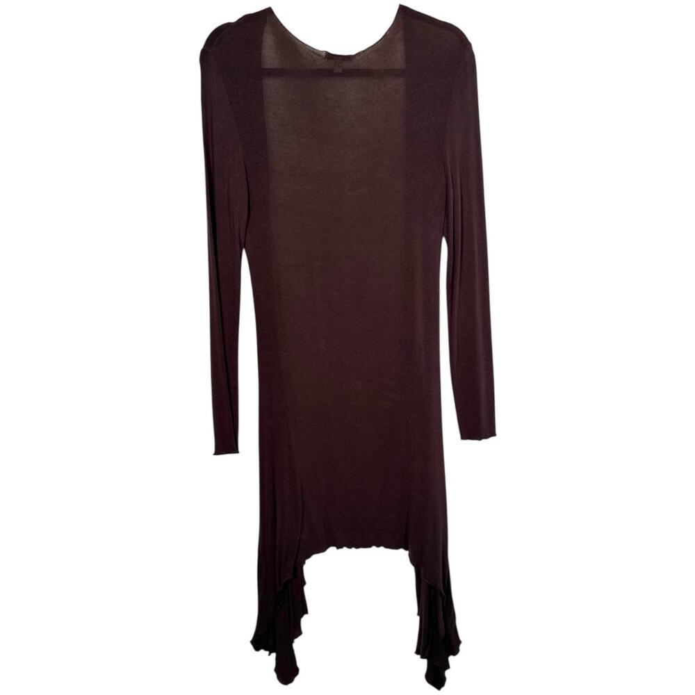 Cache Whimsical Open Cardigan Sweater Size S Brown Long Sleeves Draped